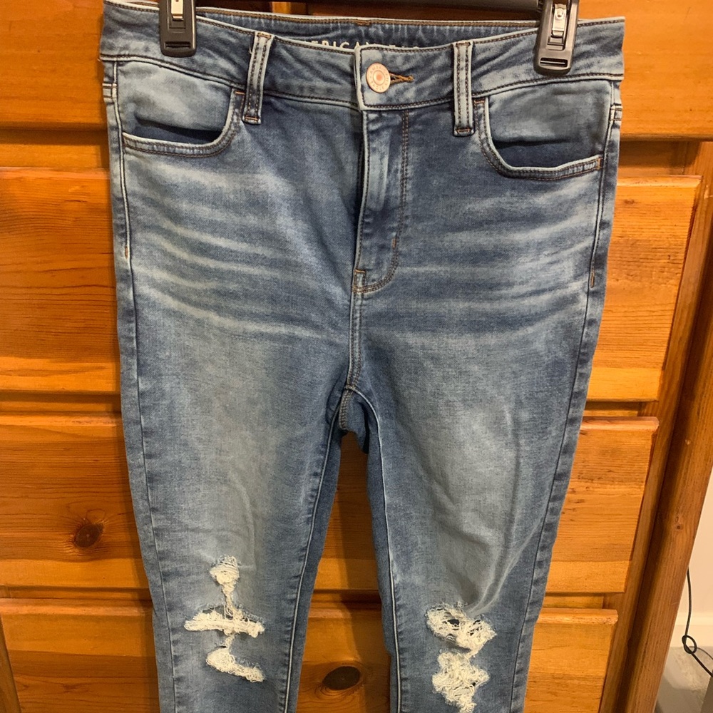 AE Light Wash High Rise Next Level Stretch Jeggings SZ 10